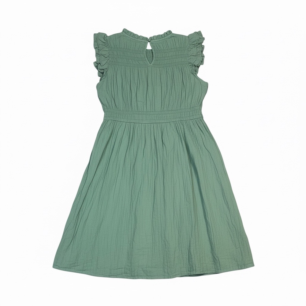 J.CREW Gauze Cottagecore Smocked Feminine sea green Woman’s Dress - Picture 2 of 4